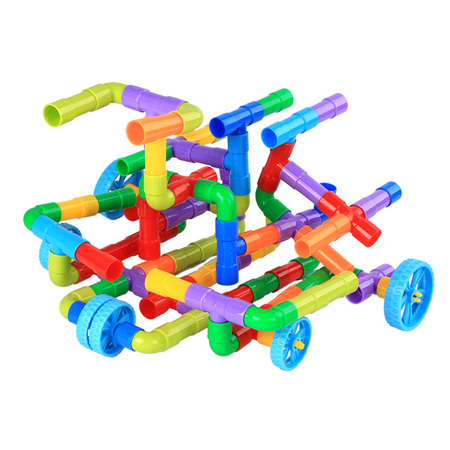 水管道积木拼装儿童益智力开发2-3-4岁男孩宝宝塑料拼玩具女童5-6